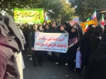 حضور پرشور همکاران و دانشجویان آموزشکده فنی و حرفه ای دختران مراغه در راهپیمایی 13 آبان 2