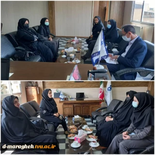 دیدار ریاست محترم آموزشکده سرکار خانم دکتر خبازی با مسئولین اداره آموزش و پرورش و مدیر هنرستانهای فنی و حرفه ای شهرستان مراغه و رایزنی در خصوص ایجاد رشته های جدید