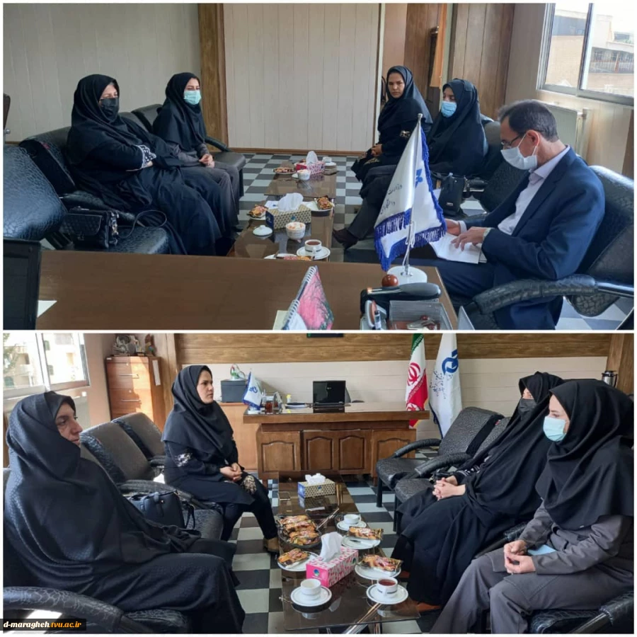 یدار ریاست محترم آموزشکده سرکار خانم دکتر خبازی با مسئولین اداره آموزش و پرورش و مدیر هنرستانهای فنی و حرفه ای شهرستان مراغه و رایزنی در خصوص ایجاد رشته های جدید 2