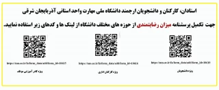 پرسشنامه میزان رضایتمندی از حوزه های مختلف دانشگاه